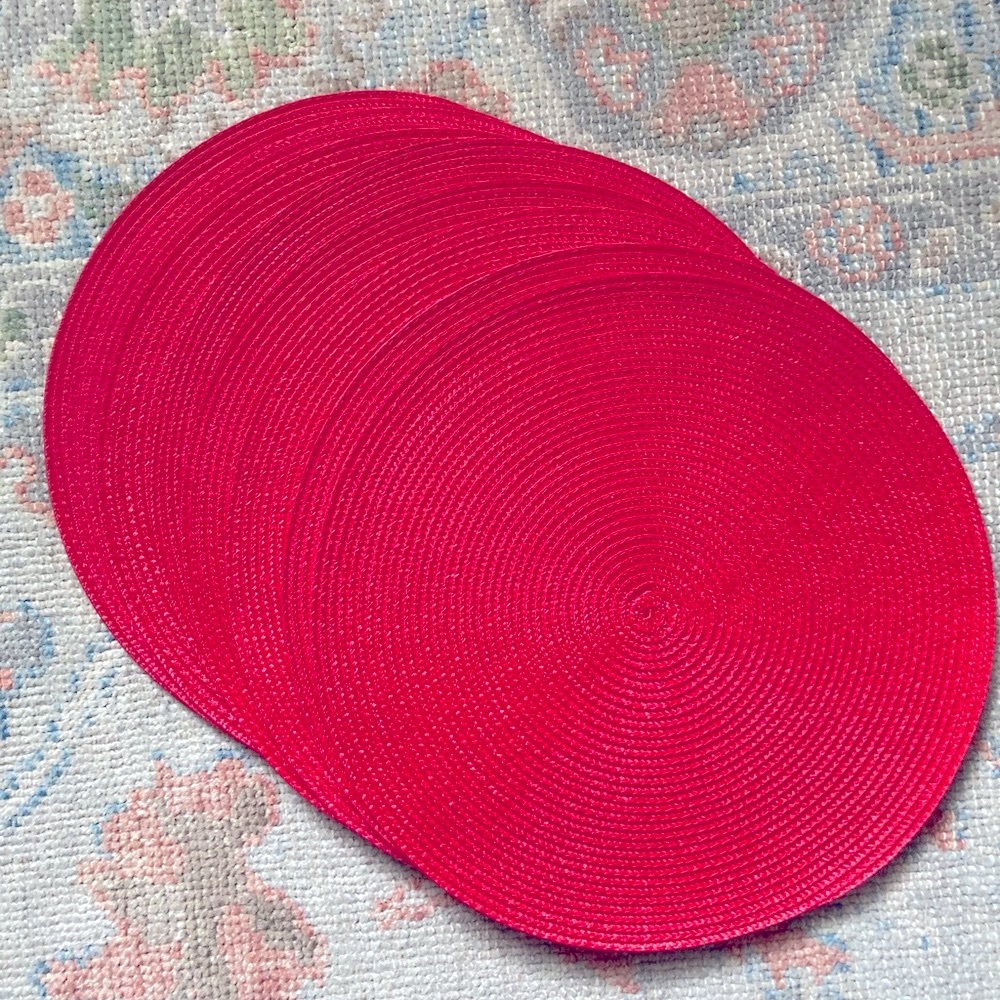 EIGHT WOVEN Bright Pink/Red Placemats